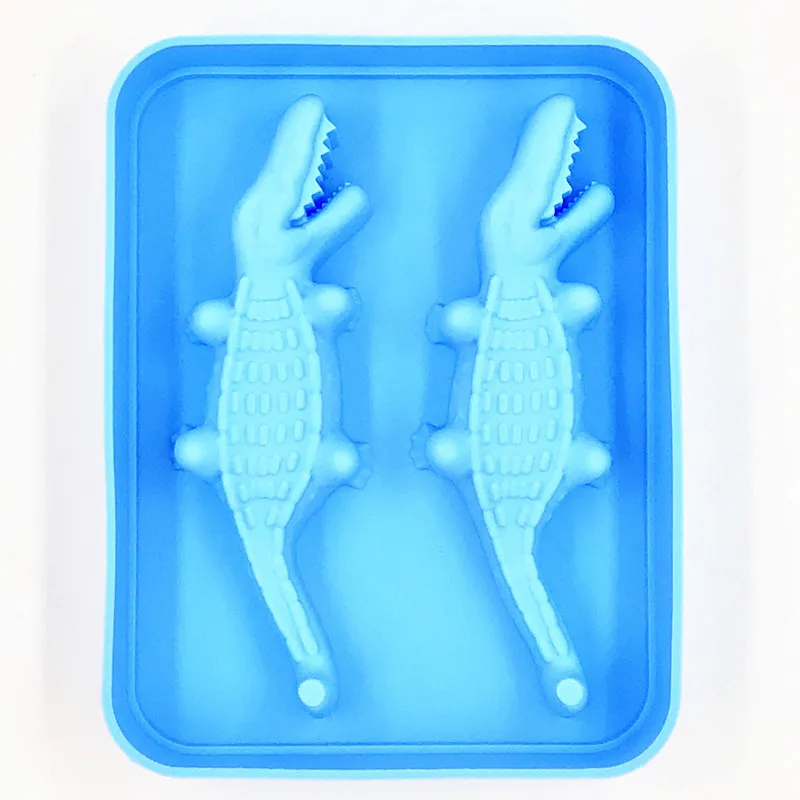 17*13 см 3D Крокодил силиконовый ледяной бар ледяной куб пищевой силиконовый кубик льда диаметр диска лоток для льда с крышкой Замороженные Вечерние - Цвет: Light Blue