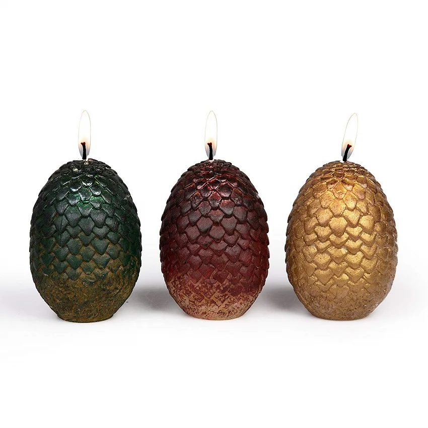 

Game of Thrones Dragon Egg Candles Set of 3 Sculpted Daenerys's Dragon Egg Game of Thrones figure