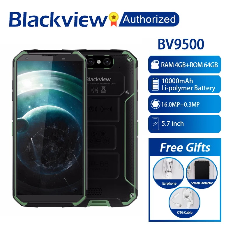 Blackview BV9500 Android 8 1 Восьмиядерный 5 7 &quot18:9 MTK6763T 4 Гб ОЗУ 64 ПЗУ IP68 водонепроницаемый