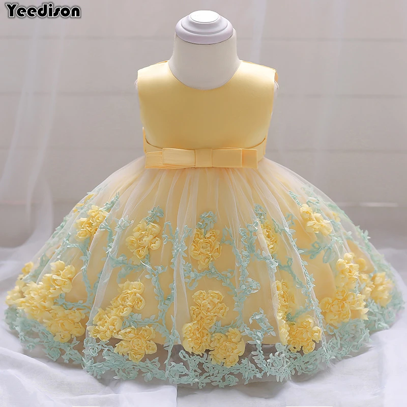 2018 vintage Baby Girl Dress Baptism Dresses for Girls 1st year birthday party wedding Christening baby infant clothing bebes (1)