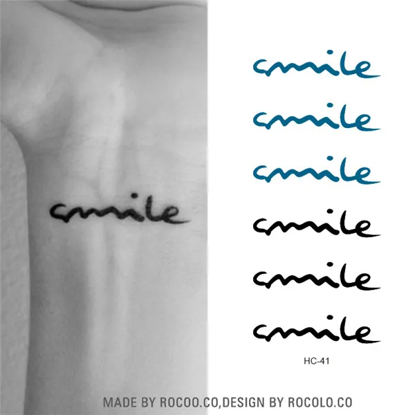 HC1041 Waterproof Temporary Tattoos Sticker Harajuku Smile English Letters Pattern Design Women Finger Wrist False Fake Tattoo HC1041 Waterproof Temporary Tattoos Sticker Harajuku Smile English Letters Pattern Design Women Finger Wrist False Fake Tattoo