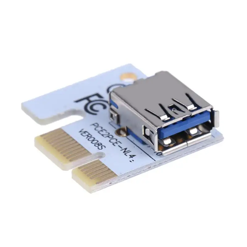PCI-E Riser Express 1X 4x 8x 16x Extender Riser Adapter Card with 4pin molex 6pin SATA Power for video card BTC Mining Miner