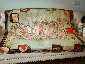 

120x150cm TV show Game of Thrones blanket soft carpet Flannel warm double sides printing Westero map outdoor camping sofa cover