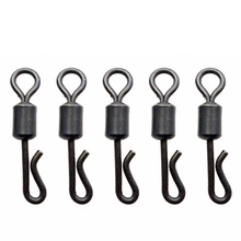 50 шт. матовый черный Rolling быстрая смена поворачивается Карп буровые установки длинное тело качели оснастки Разъем для ловли карпа крючки Вертлюги