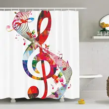 Музыка Декор Душ Шторы работа с ноты ритм песни декоративные яркие Цвета Фэнтези Аксессуары для ванной комнаты