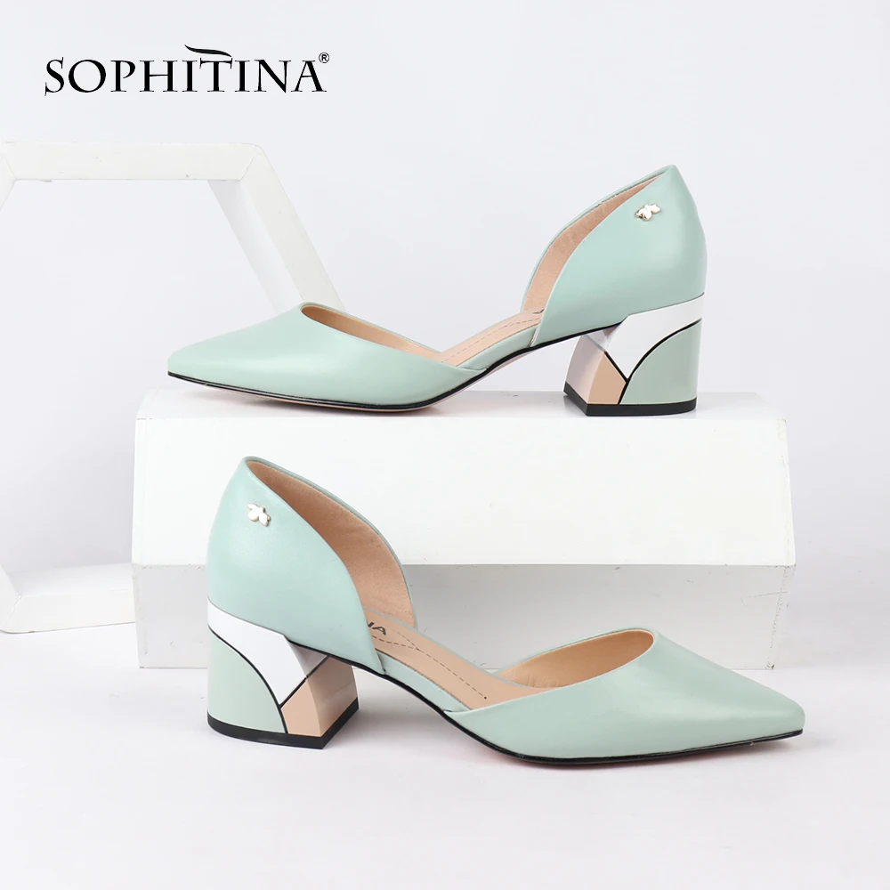 SOPHITINA/пикантные туфли лодочки с острым носком Высококачественная модная