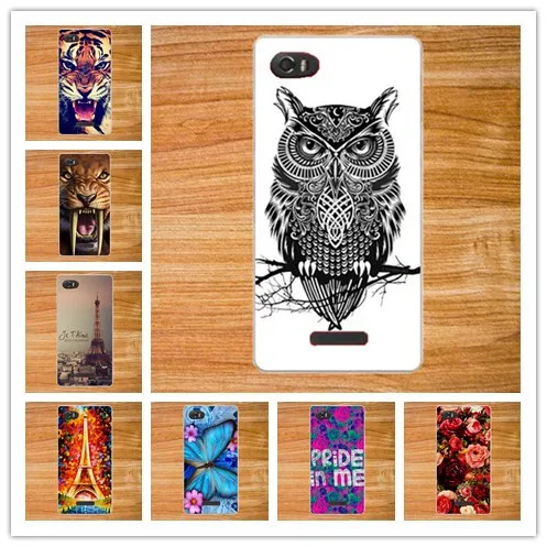 

For Fly IQ4405 Phone Case Cover,Hot 14 Patterns Painting Colored Tiger Owl Rose Soft tpu Case For Fly IQ 4405 Evo Chic 1