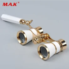 Опера театральные очки 3x25 с латунным покрытием линзы бинокулярный телескоп белый/красный/черный цвет с ручкой очки