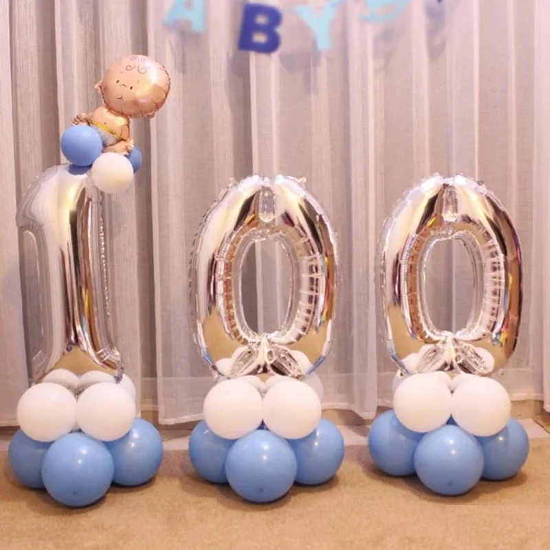 13 шт./компл. Колонка шары Ангел Baby Shower 32 дюймов Фольга номер надувной дорожный приводит шар День рождения украшения стоять