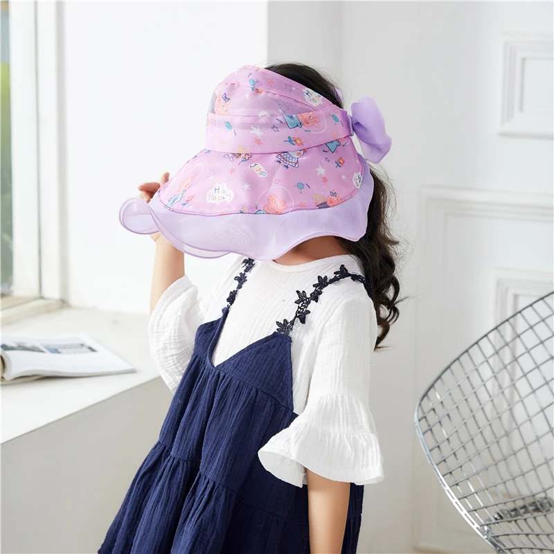 

Children Girls Wide Brim Hat Kids Fedora Hats Casual Sun Hat Adjustable Summer Floral Bow