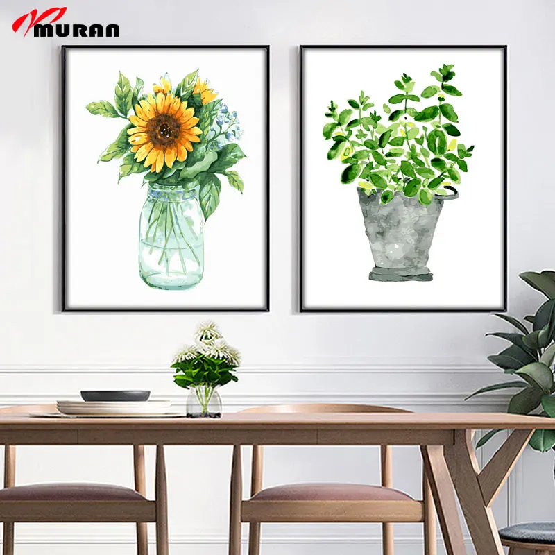 

MURAN DIY Framed Oil Painting By Numbers Roses Lilies Cherry Pictures Canvas Painting For Living Room Wall Art Home Decor