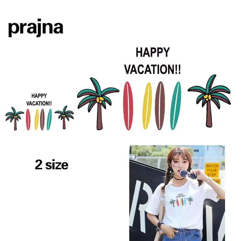 

Prajna Colorful Palm Tree Patch Hawaii Patch For Clothes Iron-On Transfers Custom Patches For Backpacks Clothing Children DIY D