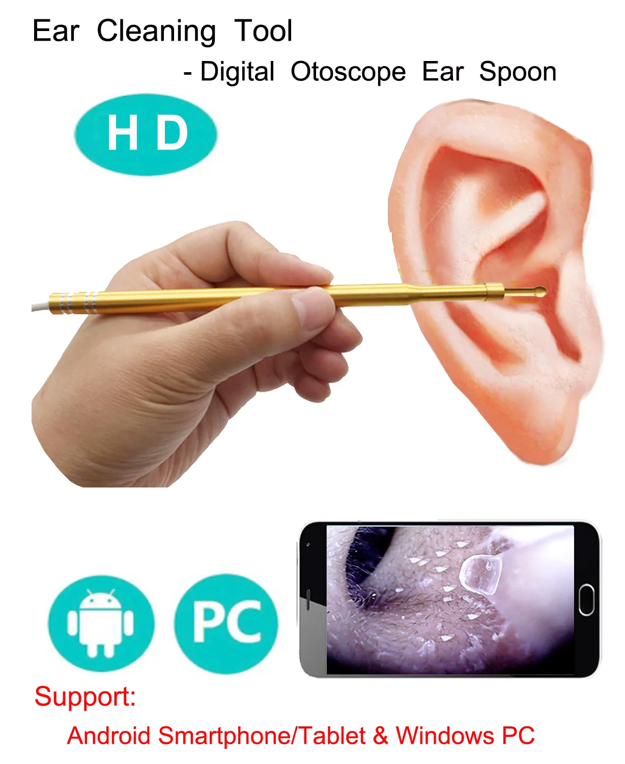 

Ear endoscope visual ear scoop endoscope USB visual endoscope