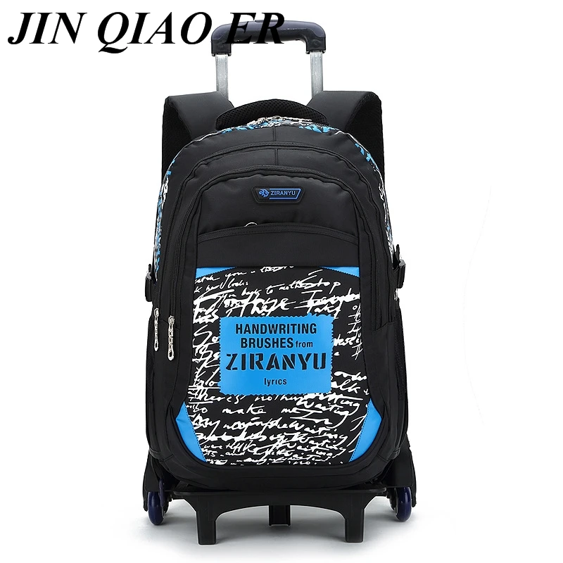

Latest Removable Children School Bags With SIX Wheels Stairs Kids Big boy Trolley Schoolbag Luggage Book Bags Wheeled Backpack
