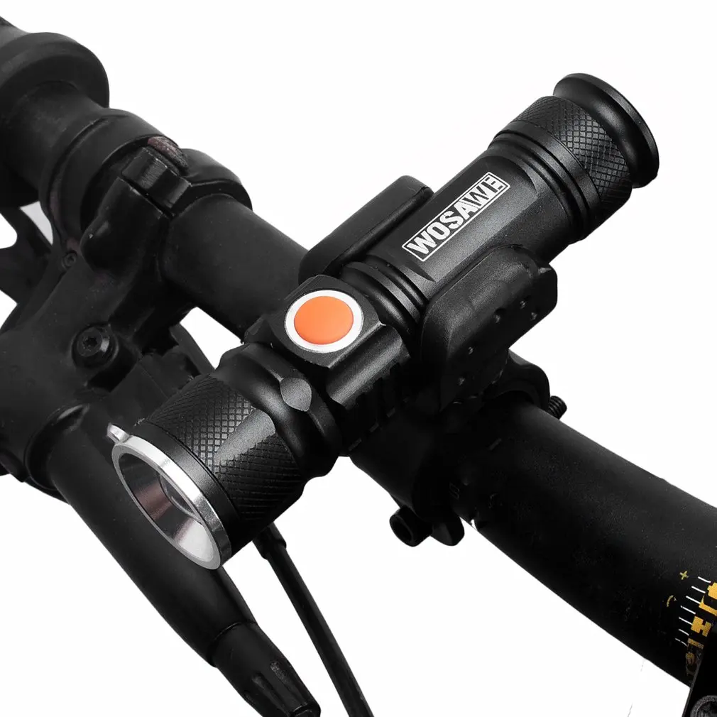 WOSAWE Waterproof T6 Bicycle Torch USB Rechargeable Long Shot Bike
