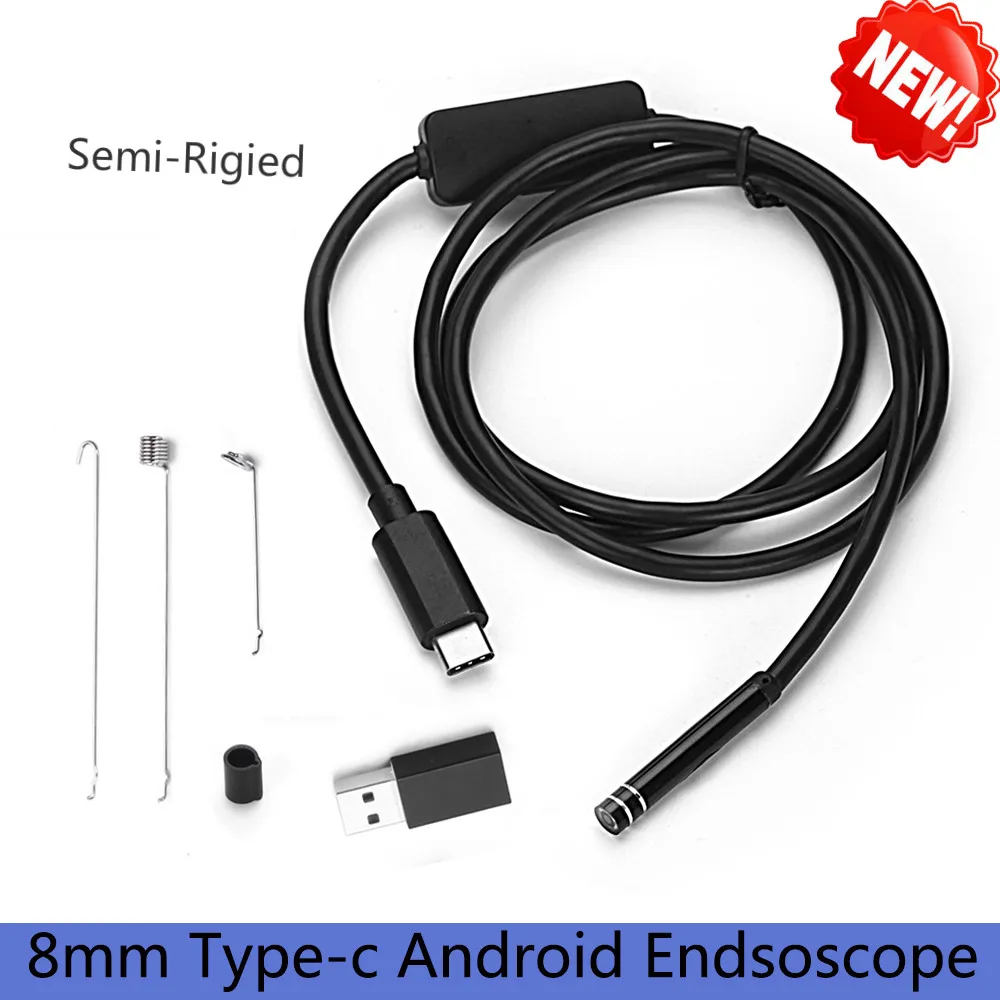 720P Type c Android эндоскоп камера для осмотра 8 мм 3 м 5 10 длина жесткий кабель змея Usb