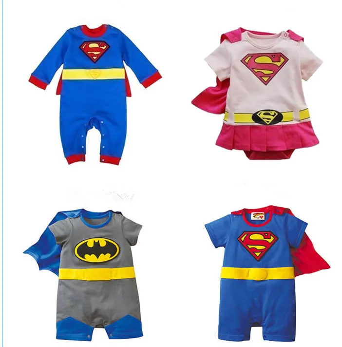 Детские комбинезоны с суперменом, хлопок, мягкая детская одежда с Бэтменом, с длинными рукавами, для новорожденных, для малышей, с накидкой
