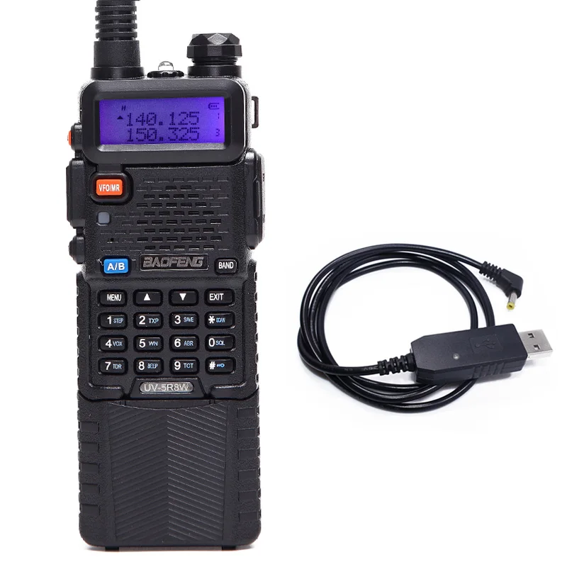 Baofeng UV-5R, 8 Вт, высокая мощность, версия, 10 км, длинная рация, двухстороннее радио, VHF UHF, двухдиапазонный UV 5R, портативная рация, рация и антенна - Цвет: add usb cable