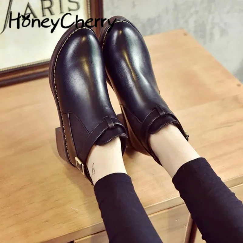 

Autumn And Winter 2019 New Women's Shoes European And American Round-heeled Women's Boots With Mid-heel Fashion Martin Boots