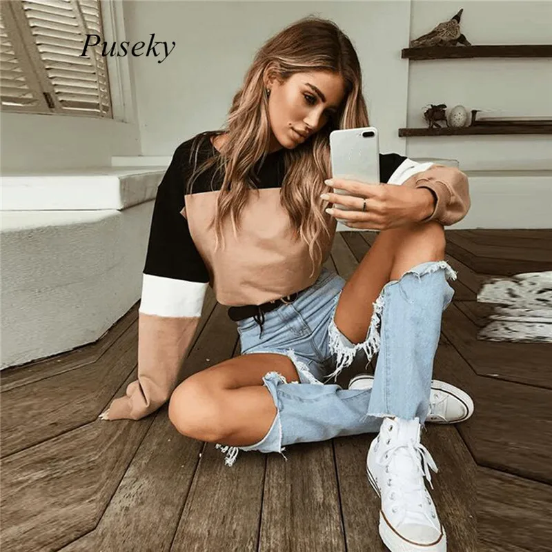 Women Autumn Winter Casual Hoodies Sexy O Neck Long Sleeve Lace Up