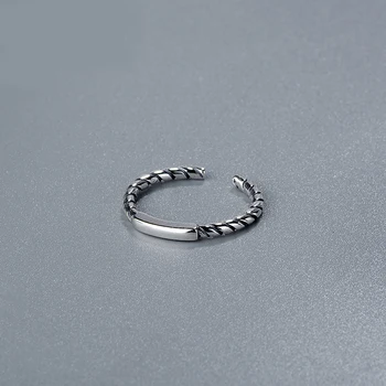 

Personality Vintage 925 Sterling Silver Simple Rings For Women Fashion Retro Antique Rings Bridal Wedding Jewelry Anillos