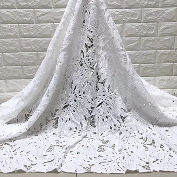 

2019 New Design Cotton Lace African Lace Fabric White French Net Laces Fabric High Quality Swiss Voile Lace(JY-5-19
