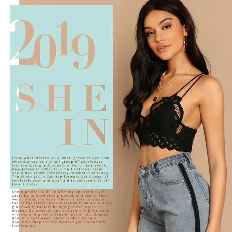SHEIN черный кружевной топ с перекрестными бретельками на спине, женские летние топы, сексуальный облегающий топ с открытой спиной на тонких бретельках