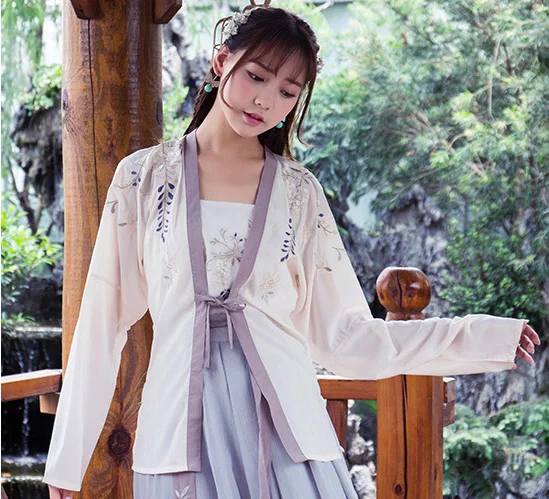 Ханьфу Женские китайские танцевальные костюмы династии Цин костюм Китайский ханьфу традиционное китайское платье - Цвет: blouse