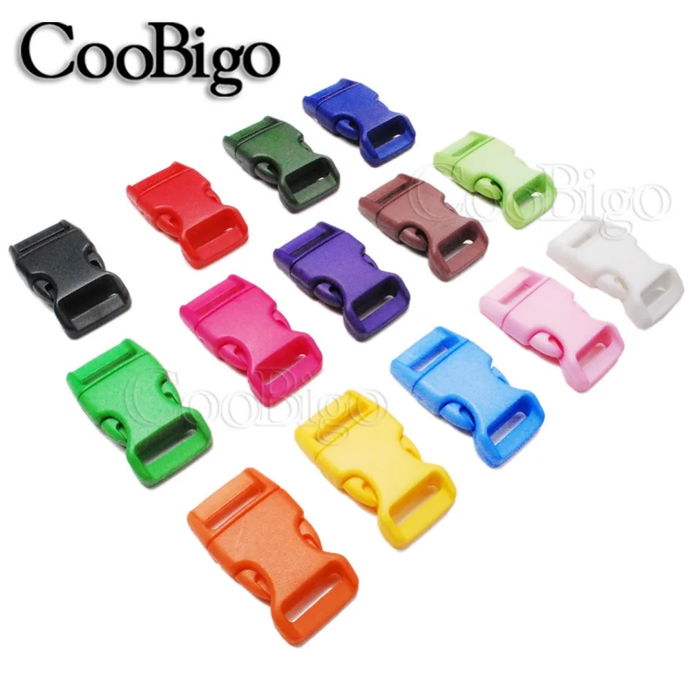 

10pcs 5/8" Side Release Buckle 550 Paracord Bracelet Buckle Curved Backpack Pets Collar Strap Outdoor Camping