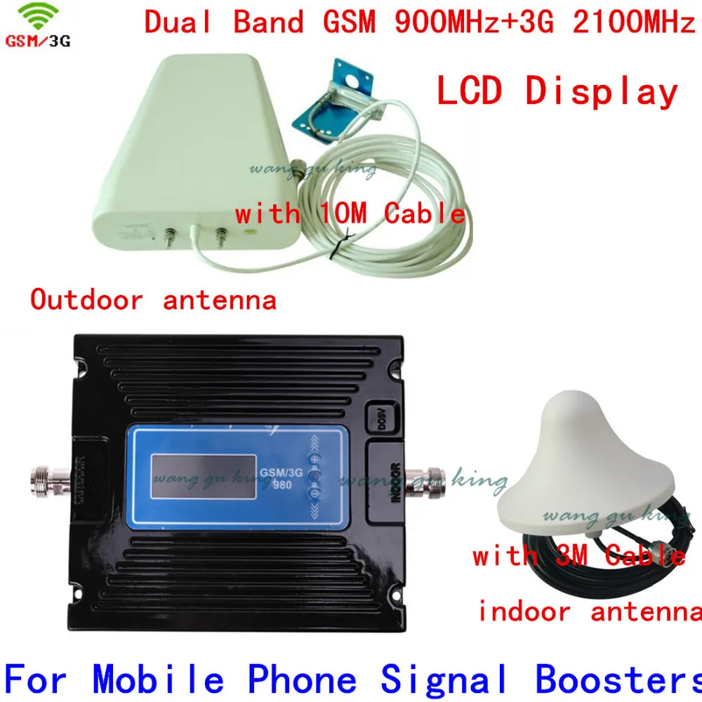 

LCD Display Dual Band GSM 900 3G Signal Repeater GSM 900mhz 3G UMTS 2100mhz Cell Amplifier GSM 3G WCDMA 2100 Cellular Booster