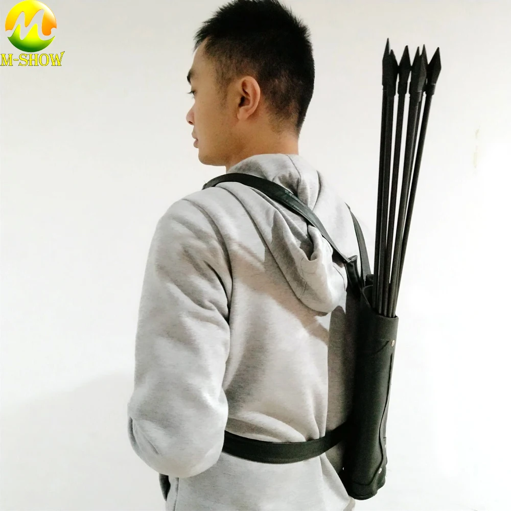 Green Arrow Oliver Cosplay Bow and Arrows Set - 10 Lbs Powerful Hunting Archery with Leather Quiver for Shooting and Exercise image 4