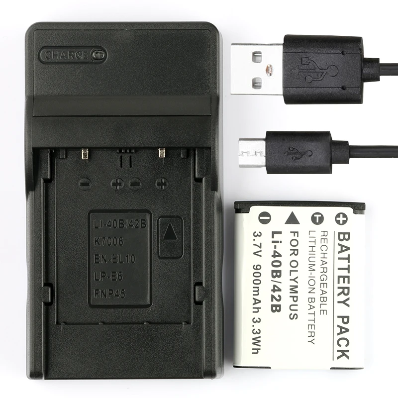 

LANFULANG Camera Battery + Charger LI-42B LI-40B For Olympus FE-5000 FE-5010 FE-5020 FE-5030 FE-5030 FE-5035 FE-5050 FE-5500