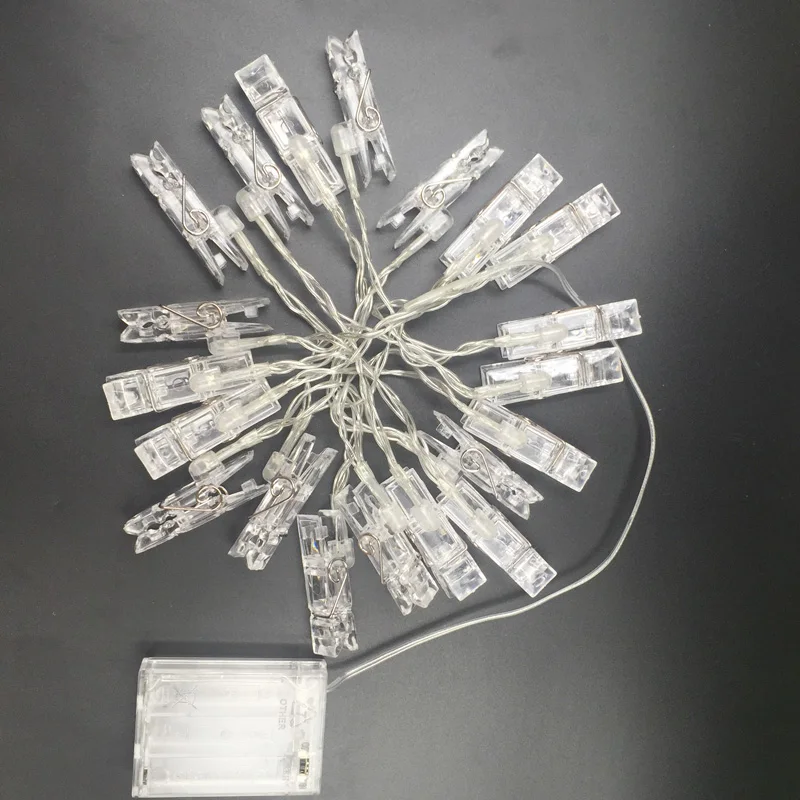 Led Holiday Card Photo Clip String Light 10 Leds 20 Leds RGB Warm White Garland Battery Crystal Festival Party Wedding Decorate (12)