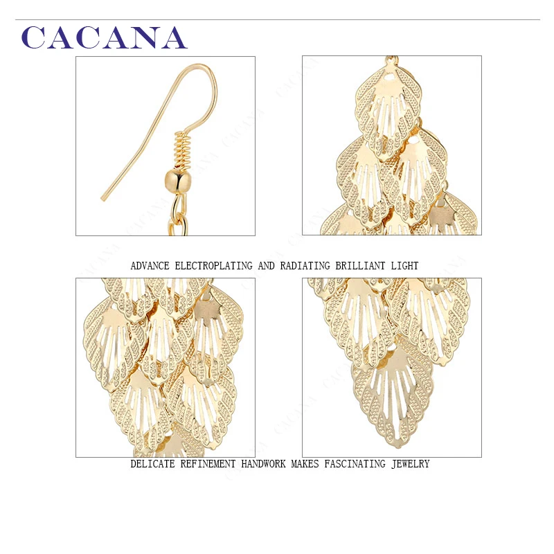 CACANA Dangle Long Earrings For Women Beautiful Top Quality Leaves Bijouterie Hot Sale No.A696A697