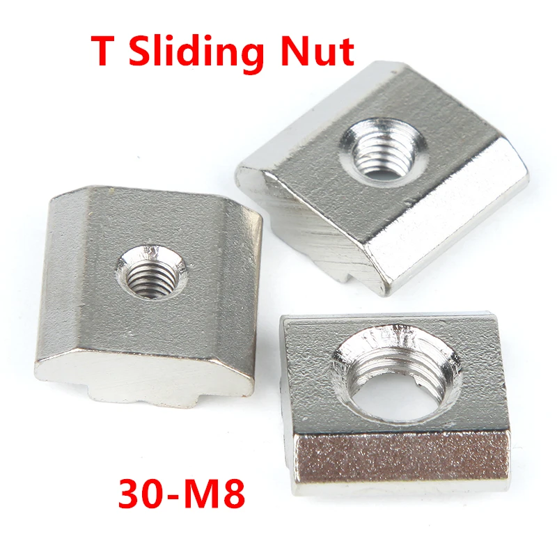 50pcs 30 M8 T Sliding Nut m8 hammer head square block nuts for 3030