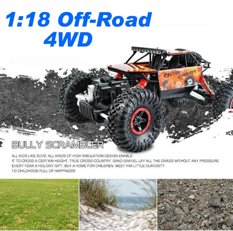 1 18 4WD Alloy Metal Climbing Rock Crawler Truck Off Road Car Model Remote Control Eletric