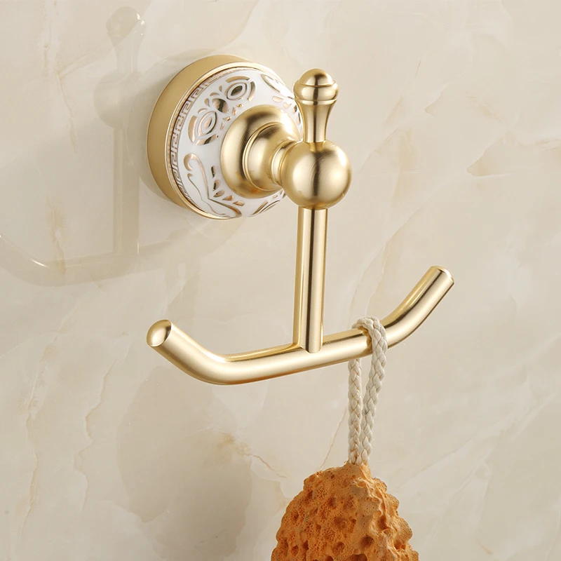 Robe Hooks Gold Bathroom Hooks for Towels in Rails Clothes Hook Silver