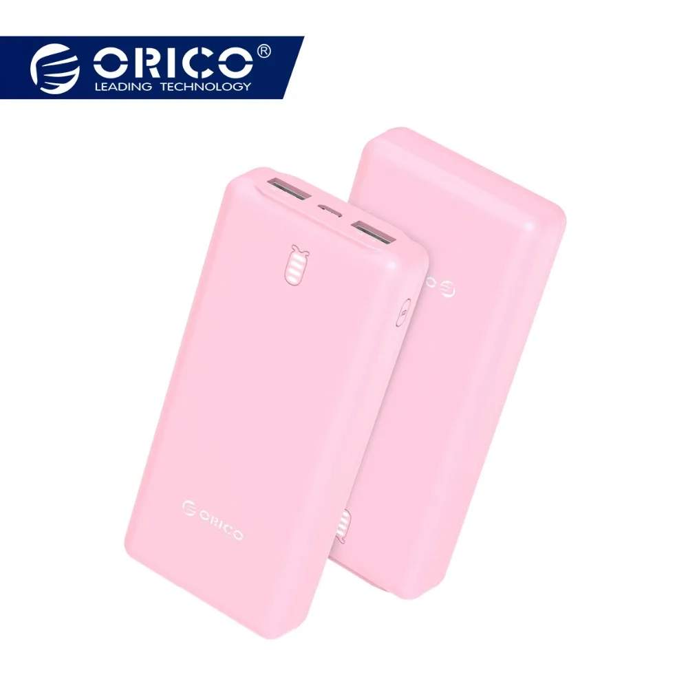 

ORICO 10000mAh Dual USB 5V 2A Power Bank External Battery Pack Phone Charger Powerbank with LED for Mobile Phone Tablet Charging
