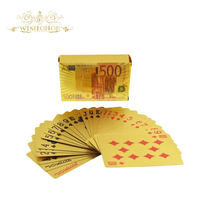 Товары горячей распродажи цветные красочные евро 500 дизайн игральные карты оптом игровые карты цветные игральные карты для казино