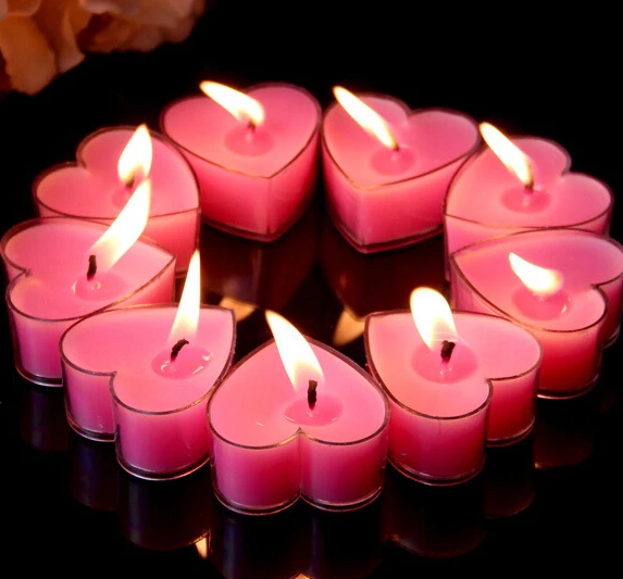 Цветная Свадебная свеча, романтическая свеча на день Святого Валентина, ароматическая свеча в форме сердца, бездымные свечи на день рождения