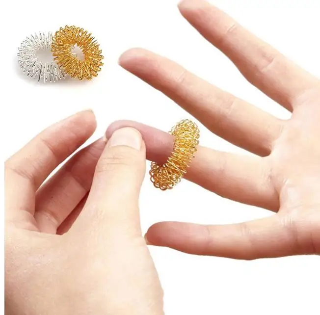 Acupuncture Bracelet Wrist Massager Supplies Relaxation Stainless Steel Wrist Hand and finger Massage Ring Health Care