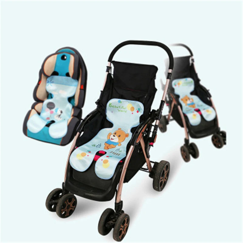 

Baby Stroller Seat Pad Summer Ice Silk Cool Mat Cute Chair Pram Colorful Soft Mattresses Carriages Seat Pad Stroller Accessories