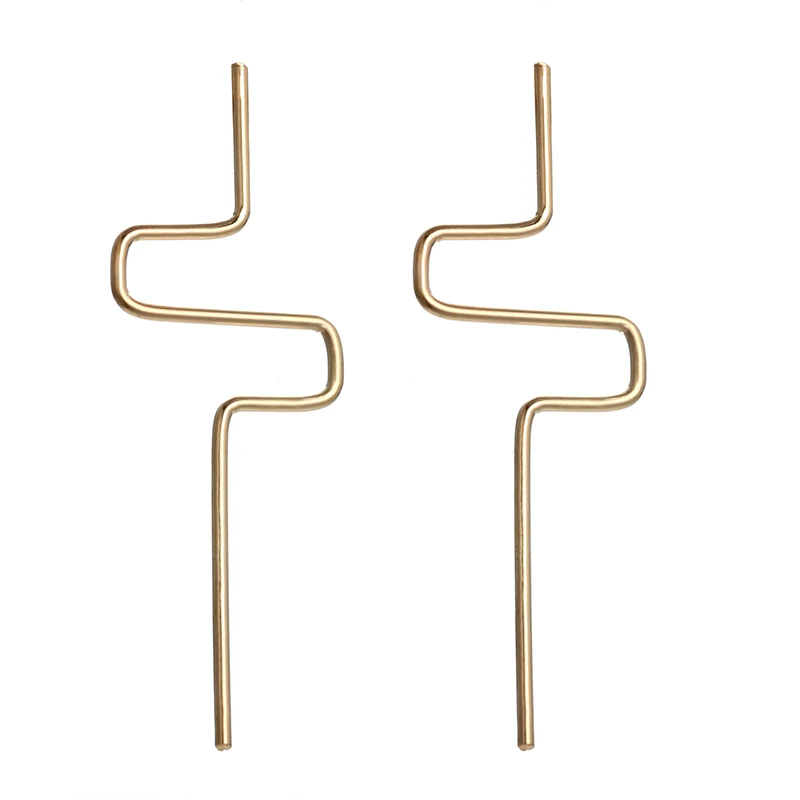 

Fashion Jewelry Cool Punk Irregularly Twisted Metal Lines Korean Earrings Silver Gold Stud Earrings for Women Gifts Wholesale