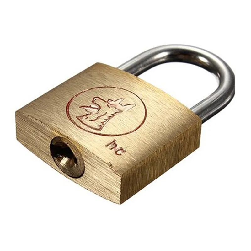 

Brass Padlock Long Shackle Travel Luggage/Suitcase/Gate Lock Security 3 Keys Durable About 20x30.5x7mm Loop diameter 2.5mm