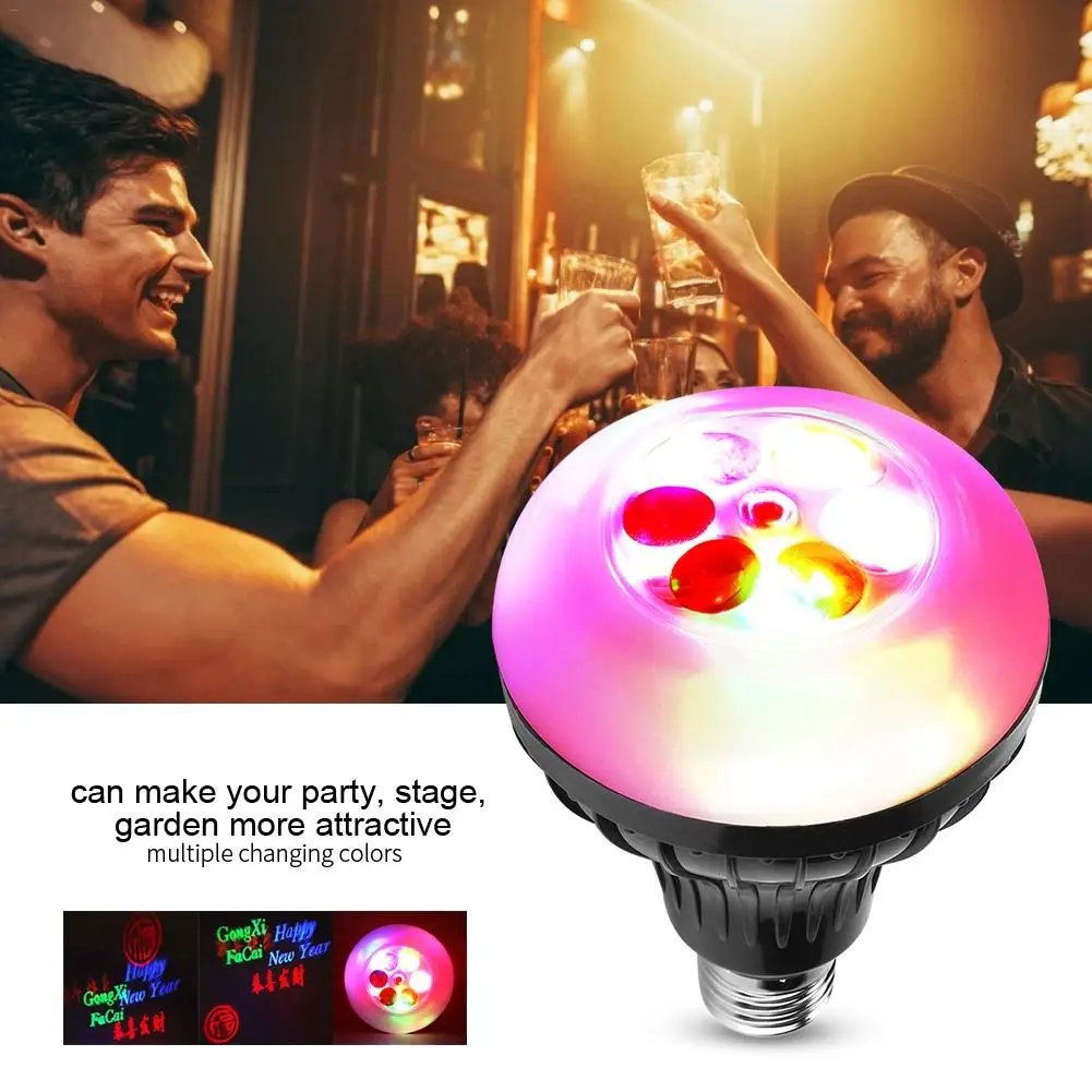 

LED Stage Light Full Color Bulb E27 5 Pattern 7W RGB Projection Lamp For Bar KTV Disco Party Effect Bulb Lamp