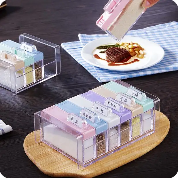 Пластмассовые для приправ бытовые банки специй набор соли и перца 2 размера