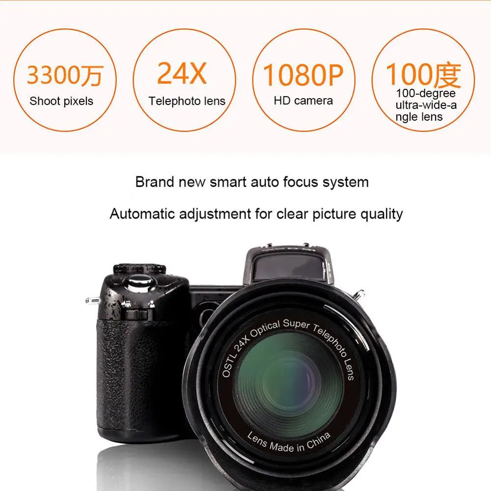 33MP HD D7300 Цифровая видеокамера камера Широкоугольный объектив 24x оптический телескоп объектив