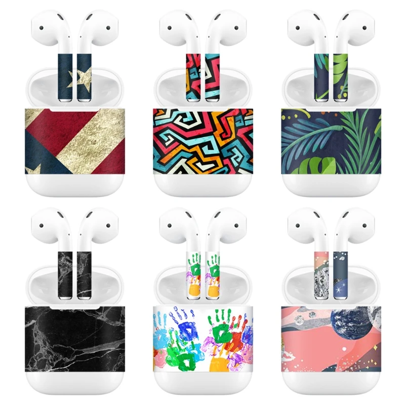 

Protective Vinyl Sticker earphone For Apple AirPods Skins Removable Adhesive Decorative Decal Wrap head Film