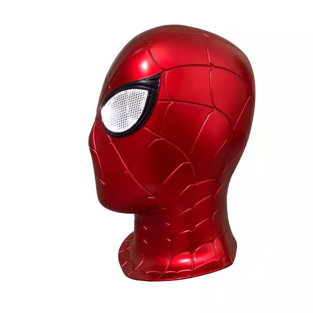 Yacn Spiderman PVC Mask Spider-Man Far From Home Spider Man LED light for Adult Headgear Superhero Cosplay Accessory Props