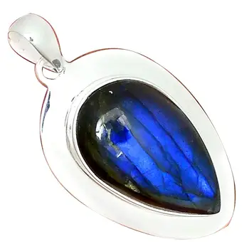 

Nature Blue Fire Labradorite Pendant 925 Sterling Silver, 54 mm, MHBAP5384